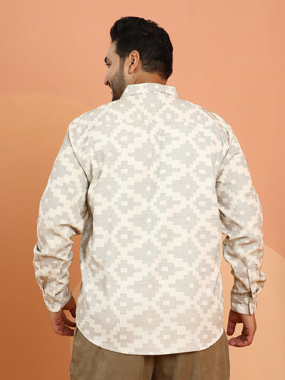 Woven Geoemetric-Steps Shirt