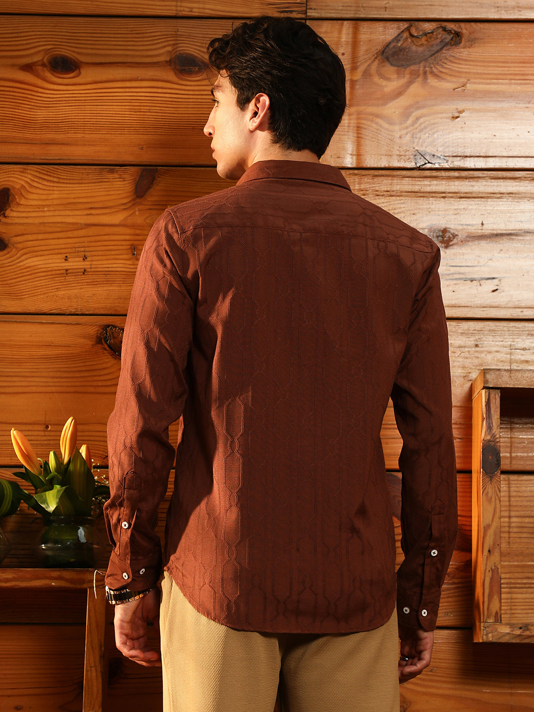 Indie-Geometric Jacquard Shirt