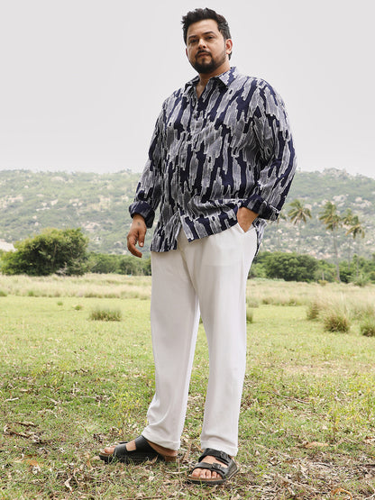 Contrast-Distressed Jacquard Shirt