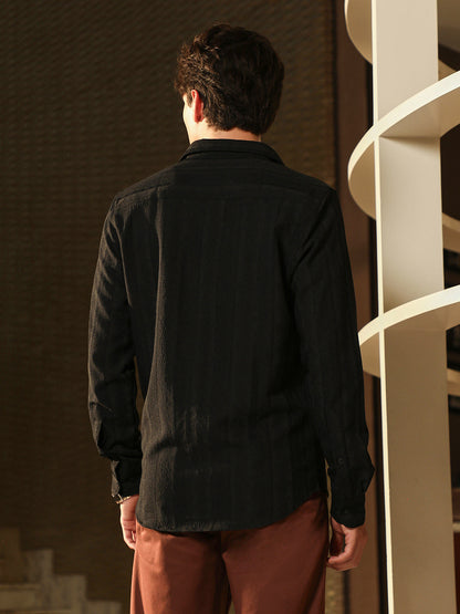 Duo-Panel Jacquard Shirt