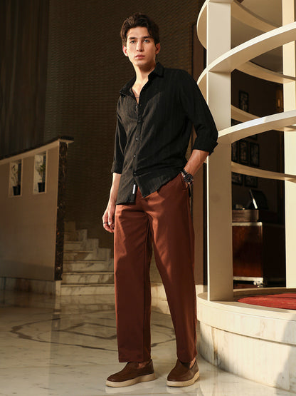 Duo-Panel Jacquard Shirt