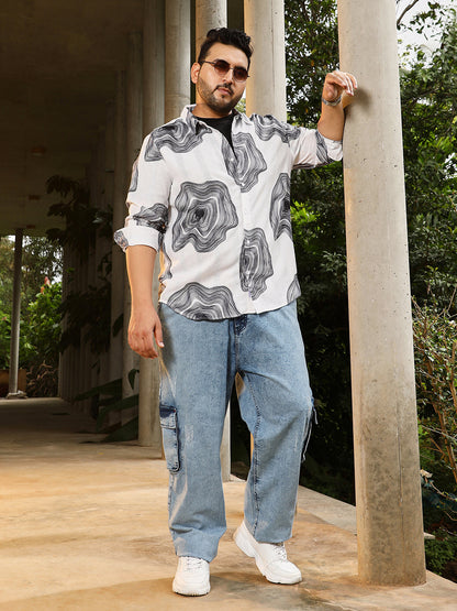 Contrast-Spool Jacquard Shirt
