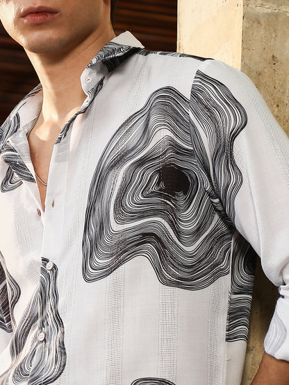 Contrast-Spool Jacquard Shirt
