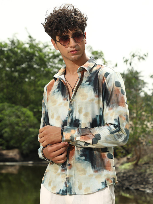 Abstract-Brushed Imprint Shirt