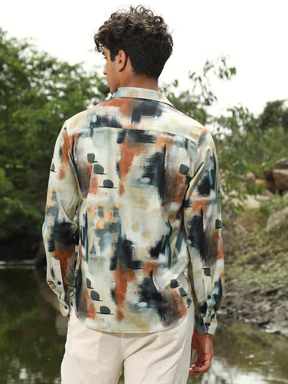 Abstract-Brushed Imprint Shirt