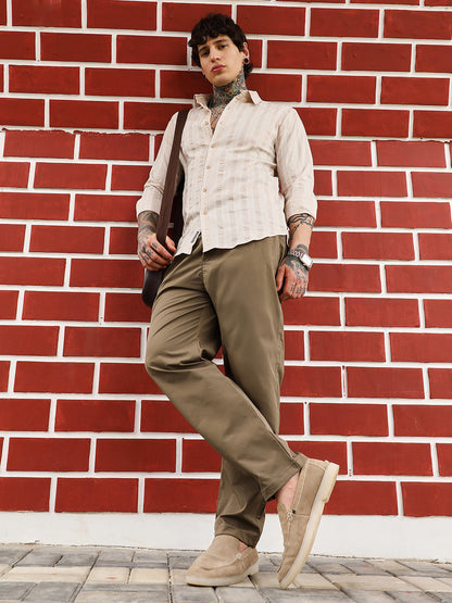 Textured Candy-Striped Shirt