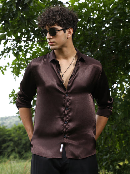 Gleaming Crushed-Satin Shirt