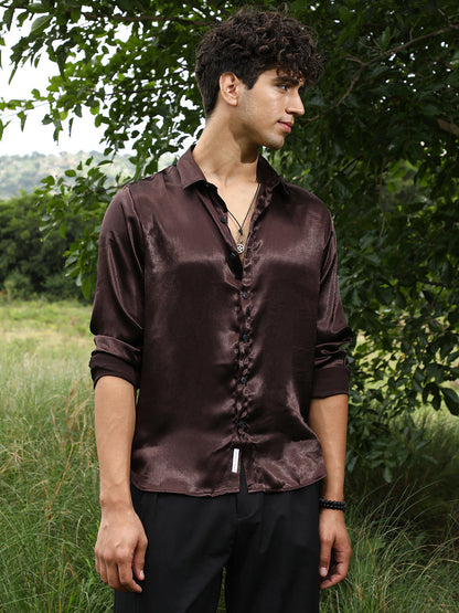 Gleaming Crushed-Satin Shirt