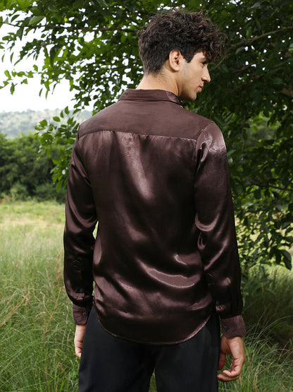 Gleaming Crushed-Satin Shirt