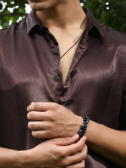 Gleaming Crushed-Satin Shirt