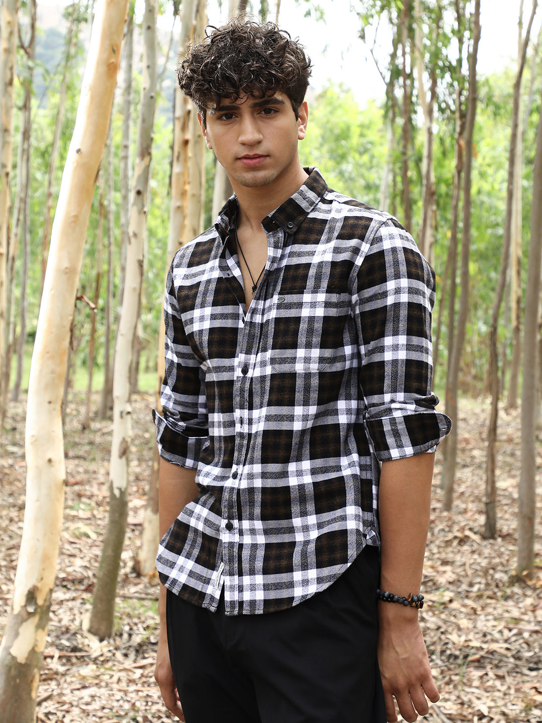 Tartan-Woven Regular Shirt