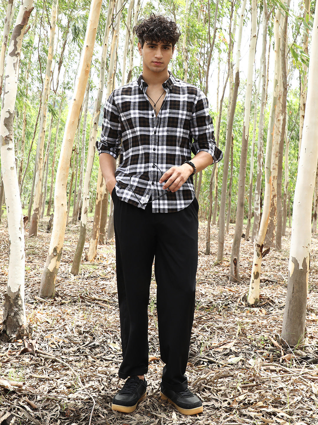 Tartan-Woven Regular Shirt