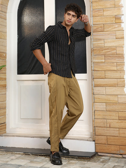 Duo-Jacquard Striped Shirt