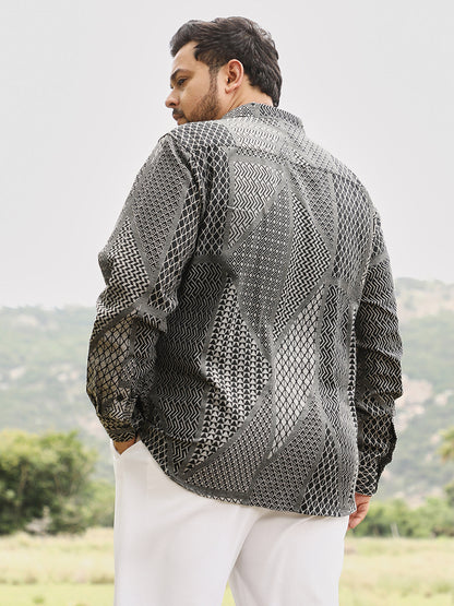 Mono-Kaleidoscopic Jacquard Shirt