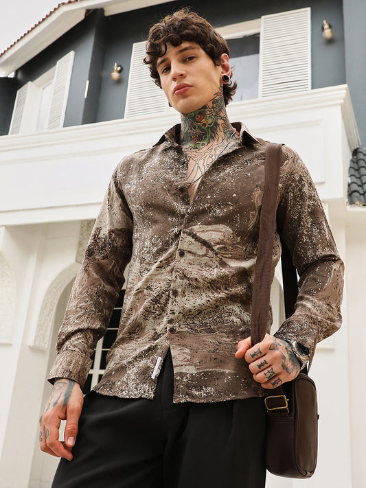 Marble-Specks Imprint Shirt