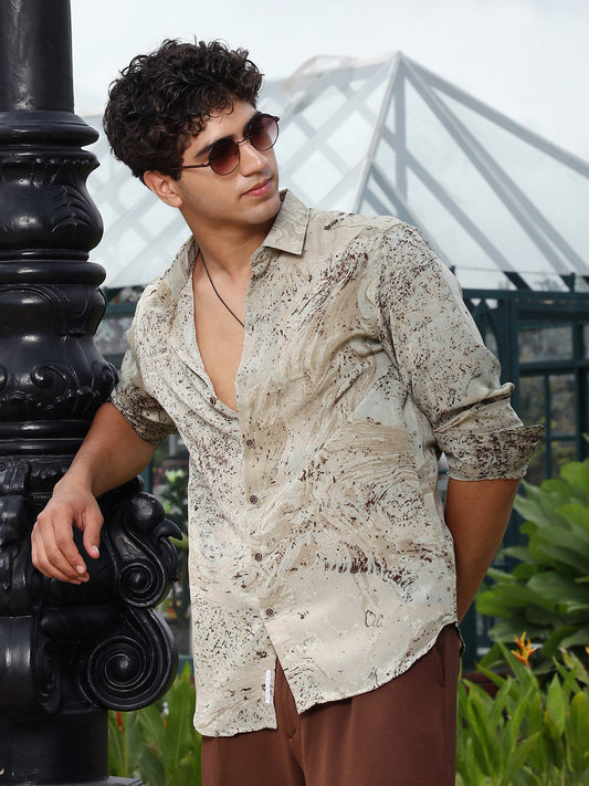 Marble-Specks Imprint Shirt