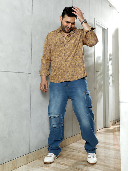 Indie Floral-Motif Imprint Shirt