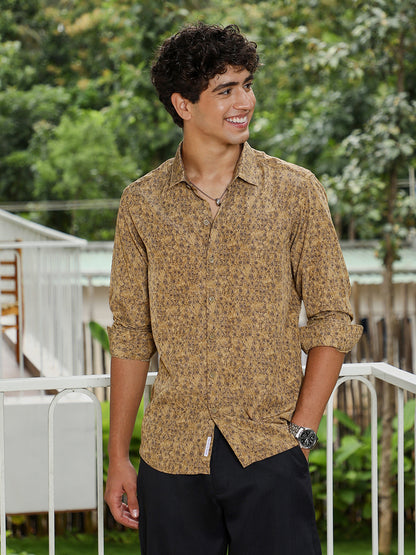 Indie Floral-Motif Imprint Shirt