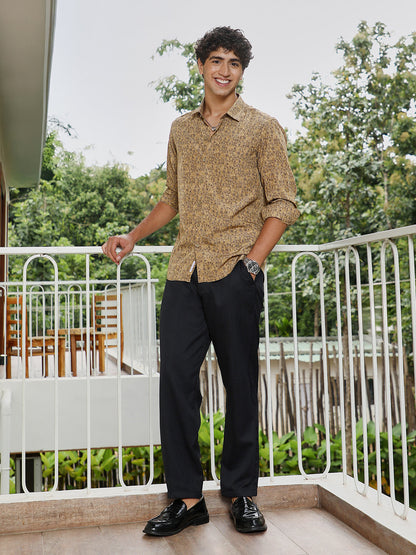 Indie Floral-Motif Imprint Shirt