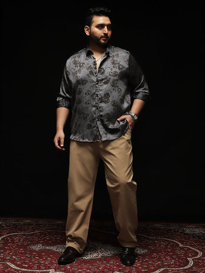 Faded-Flora Jacquard Shirt