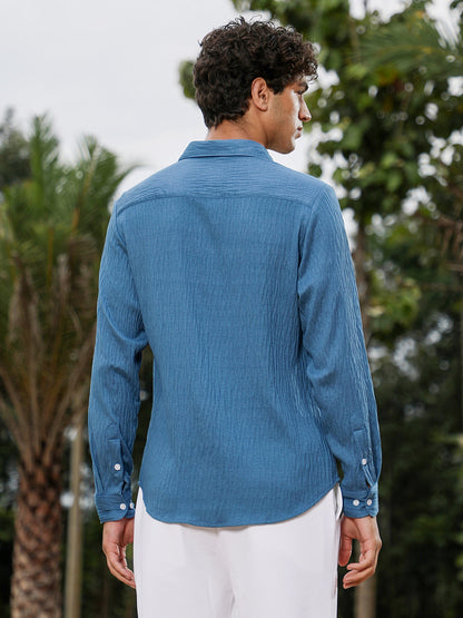 Solid Creased-Tactile Shirt