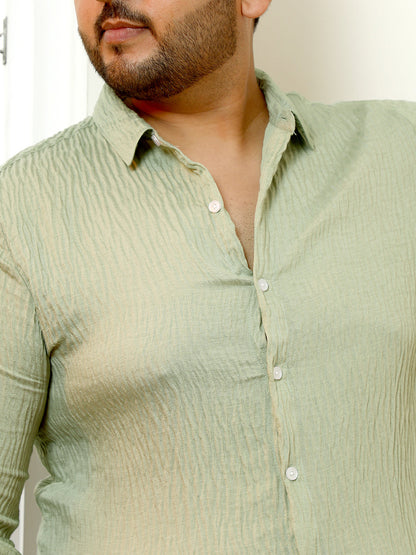 Solid Creased-Tactile Shirt