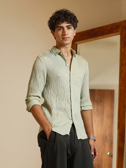 Solid Creased-Tactile Shirt