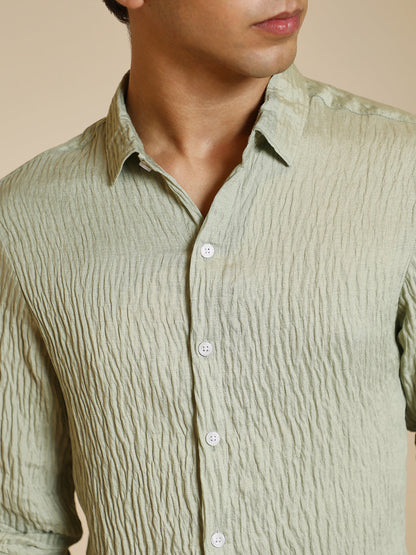 Solid Creased-Tactile Shirt