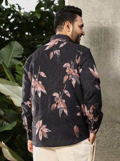 Imprinted Foliage Textured Shirt