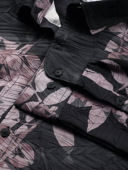 Imprinted Foliage Textured Shirt