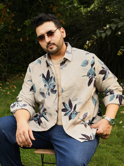 Imprinted Foliage Textured Shirt