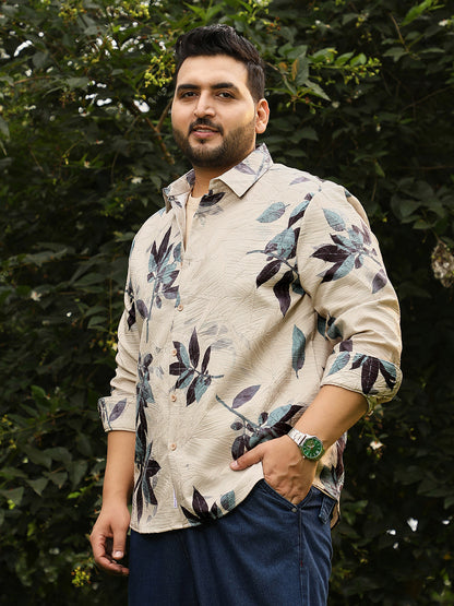Imprinted Foliage Textured Shirt