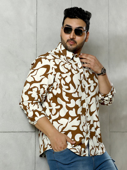 Contrast-Botanics Imprint Shirt