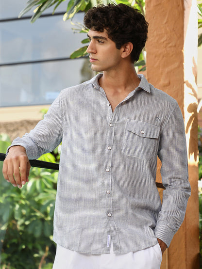 Candy-Stripe Jacquard Shirt