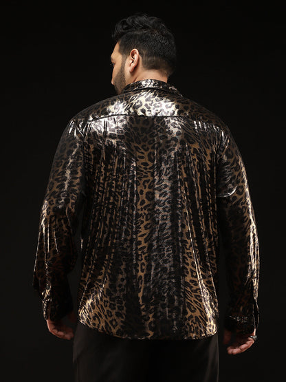 Metallic-Cheetah Velvet Shirt