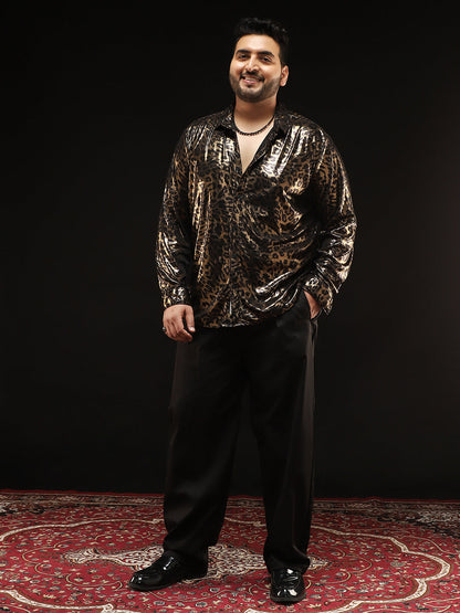 Metallic-Cheetah Velvet Shirt