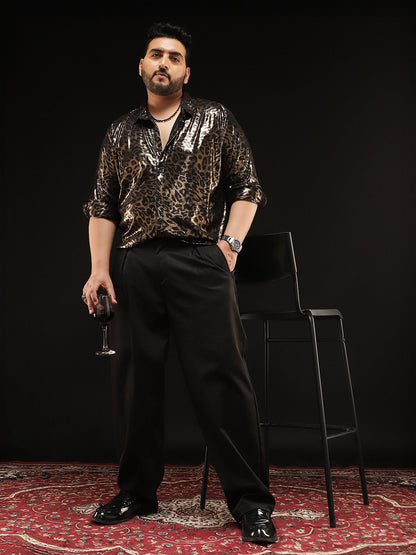 Metallic-Cheetah Velvet Shirt