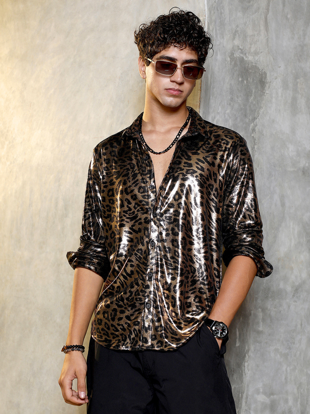 leopard printed shirt for men