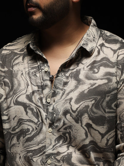 Fluid-Marble Textured Shirt