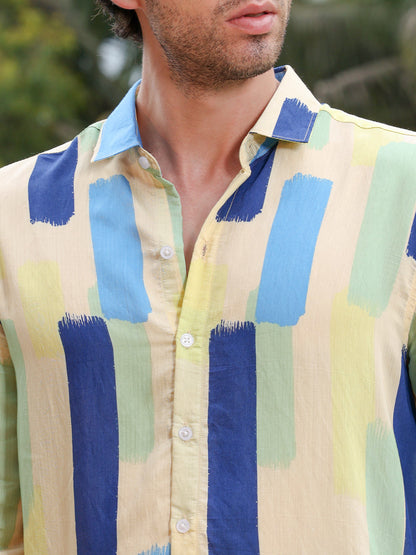 Pigment-Strokes Imprint Shirt