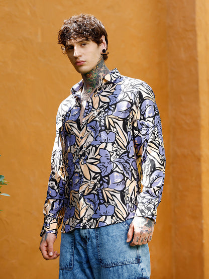 Cluster-Botanical Imprint Shirt
