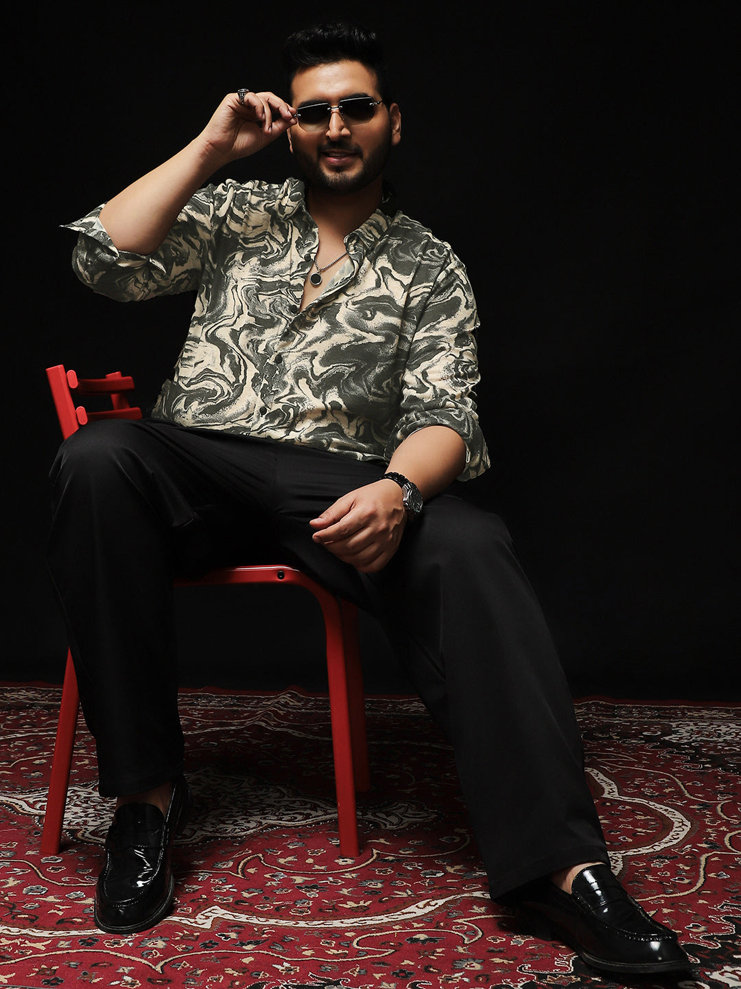 Fluid-Marble Textured Shirt