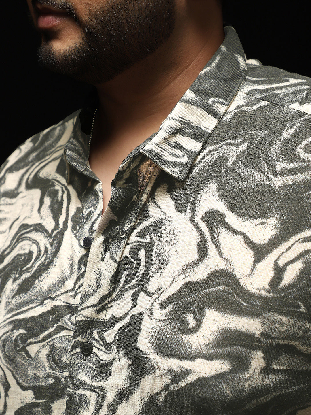 Fluid-Marble Textured Shirt
