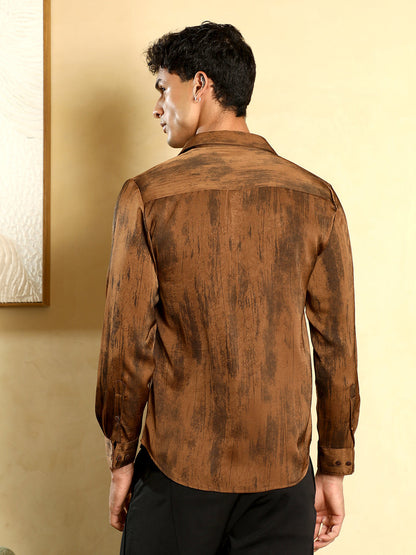 Gleaming-Grazed Satin Shirt