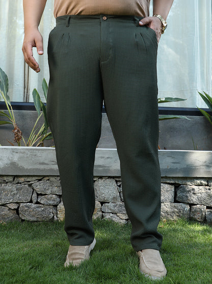 Textured Graph Check Trousers