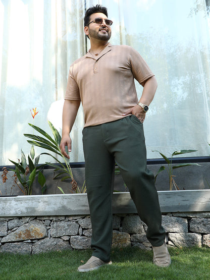 Textured Graph Check Trousers