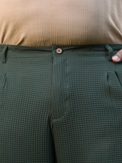 Textured Graph Check Trousers