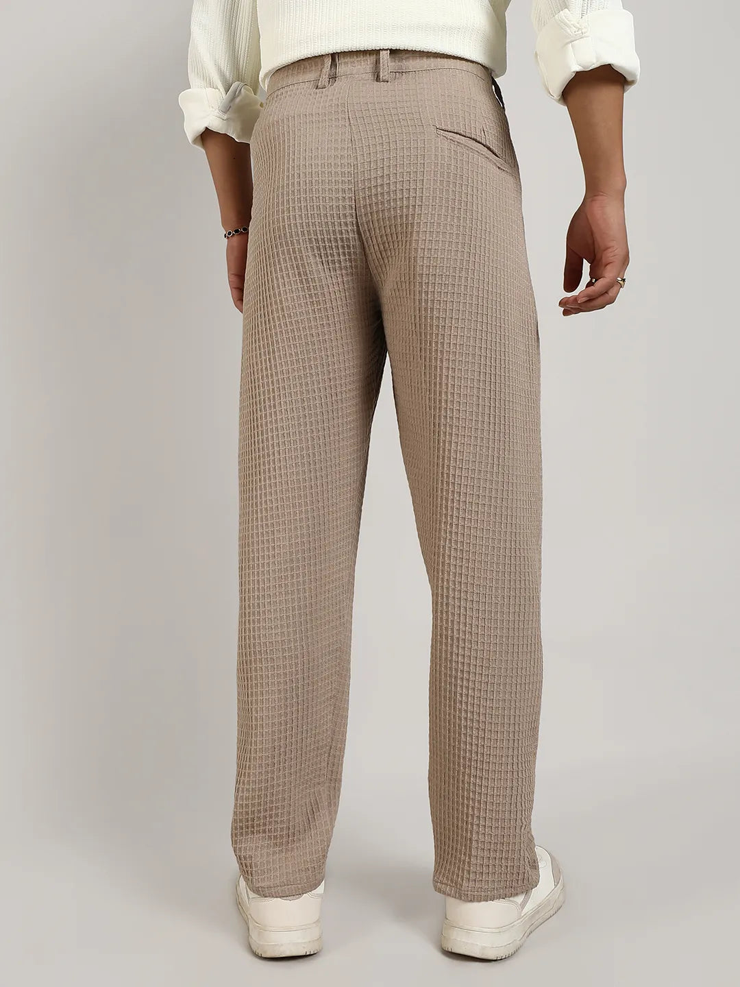 Textured Graph Check Trousers
