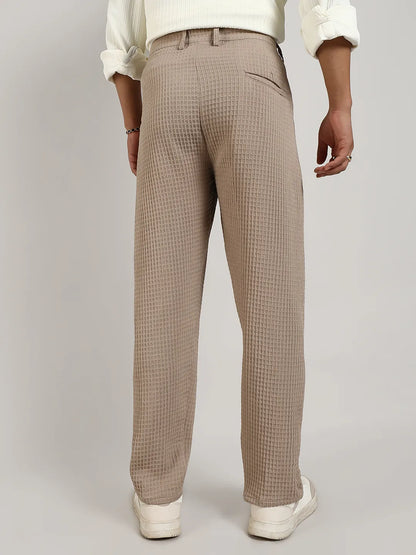Textured Graph Check Trousers