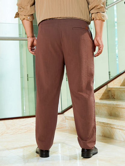 Linen-Blend Cigarette Trousers